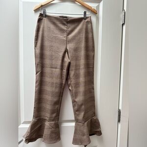 Sugarlips Brown Ruffle Hem Pants